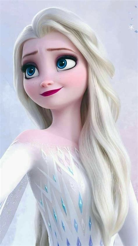 A Frozen Princess With Long Blonde Hair And Blue Eyes Is Looking At The Camera While Wearing A