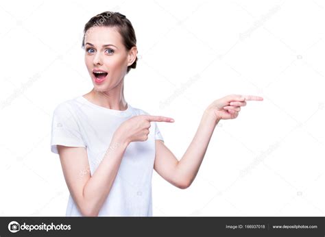 Surprised Pointing Woman Stock Photo By ©dmitrypoch 166937018