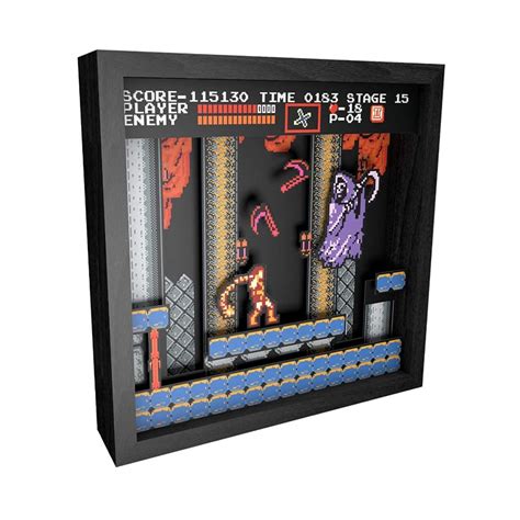 Castlevania Nes Grim Reaper 6″x6″ 3d Pixel Box Art Crescent Geek