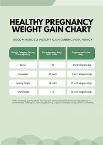 2nd Pregnancy Weight Gain Chart Template In Word Psd Download