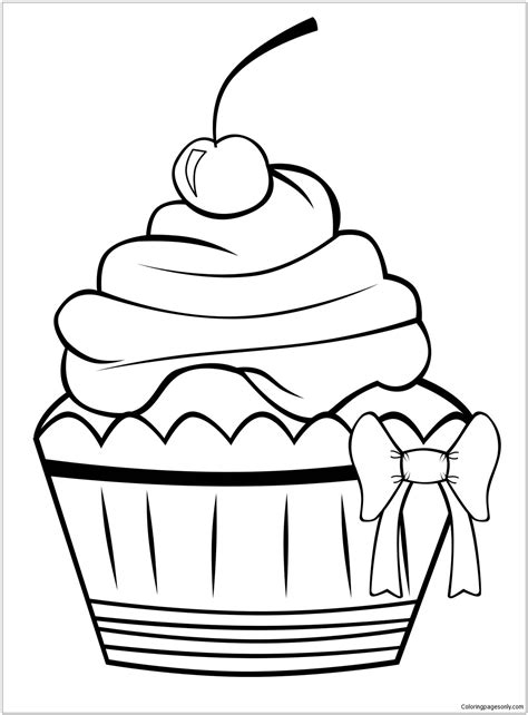 Birthday cakes simple birthday cake coloring page. Birthday Cake No Candles Coloring Pages - Food Coloring ...