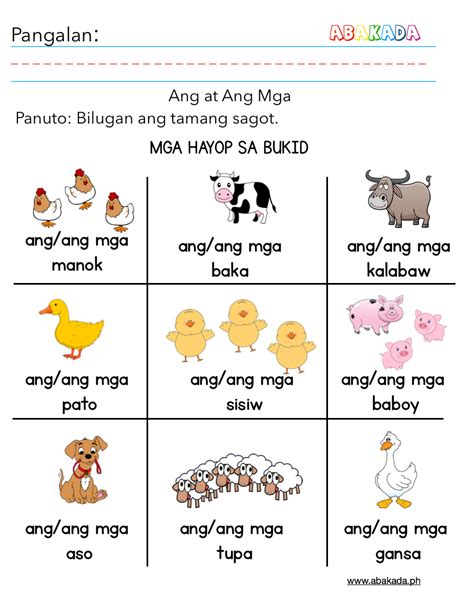 Ang At Ang Mga Worksheet Grade 2 Vrogue Co