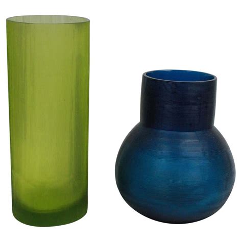 Pair Of Guaxs Glass Vases In Stunning Colors For Sale At 1stdibs