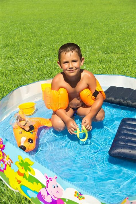 Little Boy In The Pool Stock Image Image Of Sunlight 43057469