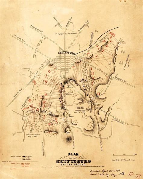 Antique Map Battle Of Gettysburg 1863 Civil War Etsy Battle Of