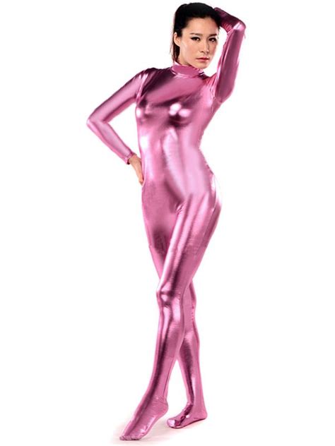 wholesale betterparty pink zentai catsuit metallic lycra shiny second skin suit from tt2015 43