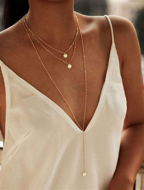Piece Gold Layering Necklace Set Piece Layering Necklace Etsy