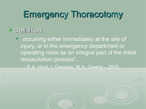 Emergency Thoracotomy