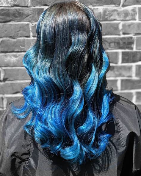 Deep Blue Curls Dark Blue Hair Hair Dye Colors Hair Styles