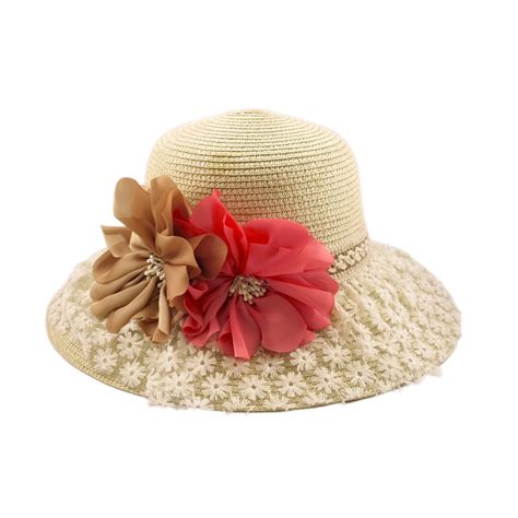Princess Lace Flower Straw Sun Hat