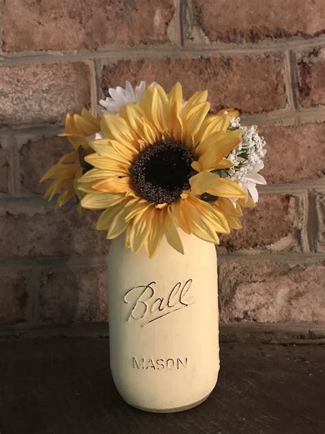 Mason Jar Sunflower Centerpieces Sunflowers Sunflower Etsy Sunflower Centerpieces Mason Jar