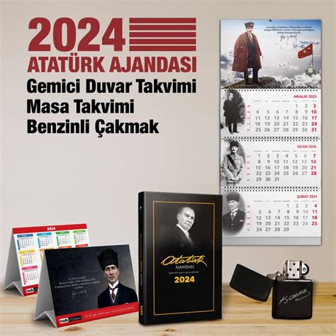 2024 Atatürk Gazi Paşa Ajanda Sakarya Duvar Takvimi Benzinli Ça