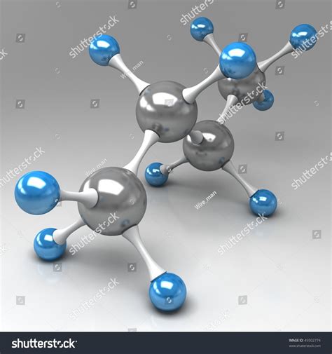 Molecular Model Of Butane On Gray Background Stock Photo 45502774