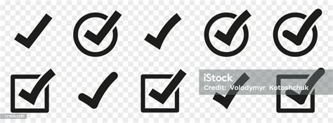 Check Mark Set Vector Check Mark Icons Collection Flat Style Stock Vector Stock Illustration