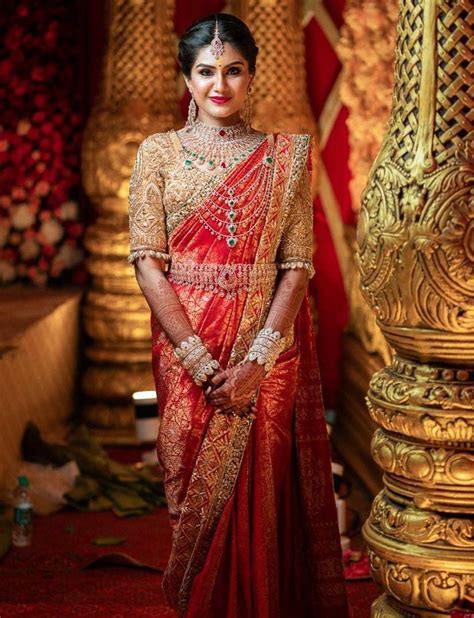 south indian bride oomphed her wedding look in a kanjivaram saree from manish malhotra s closet