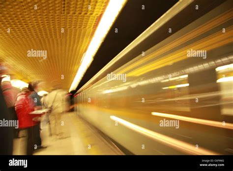 Subway Train In Milan Italy Stock Photo Alamy