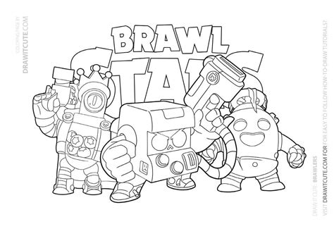 The outer, heavy outline makes it perfect to use as a coloring page. Brawler Kleurplaat Brawl Stars 8 Bit