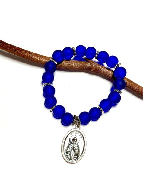Saint Jude Bead Bracelet Bracelets For Women Religious Etsy