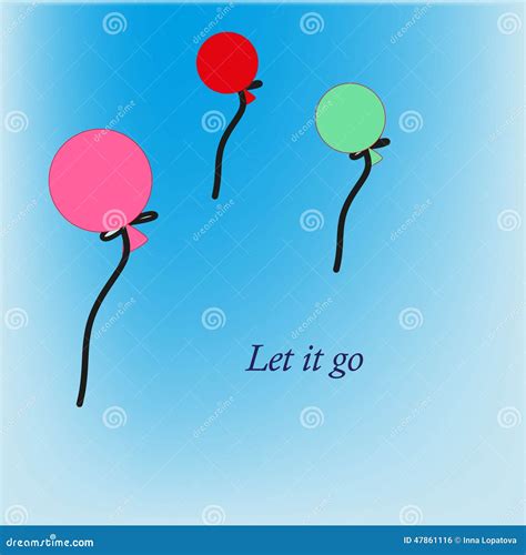 Toy Balloons Let It Go Stock Illustration Illustration Of Bunch 47861116