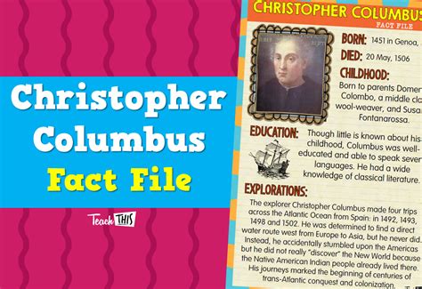 Christopher Columbus Fact File Teacher Resources And Classroom Games