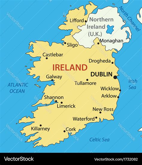 Republic Of Ireland Map Royalty Free Vector Image