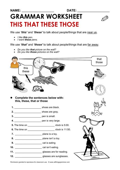 Grammar Worksheets Worksheets For Kindergarten