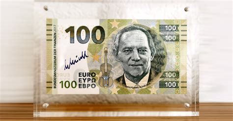 One hundred euro note <100 euro note>curr.eu. Von Bundestagspräsident Schäuble: Signierter 100-Euro-Schein