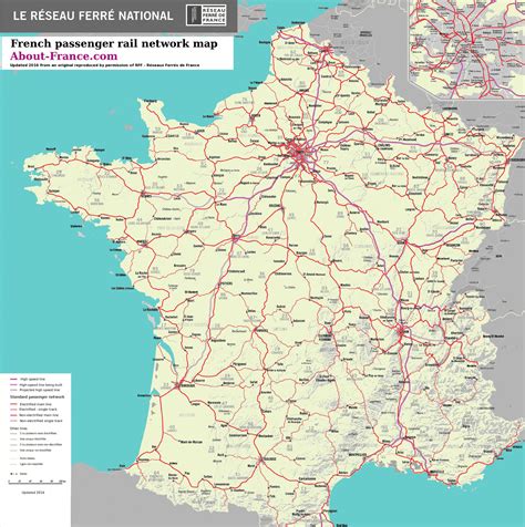 High Resolution French Rail Netowrk Map