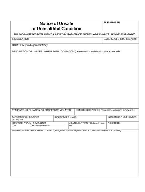 Unsafe Condition Report Example Fill Out And Sign Online Dochub