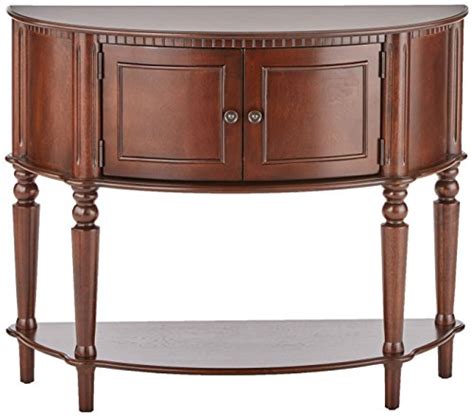 Entry Table With Curved Front And Inlay Shelf Brown Buy Online In Uae