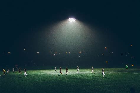 Hd Wallpaper Football Match Night Lights Sport People Grass