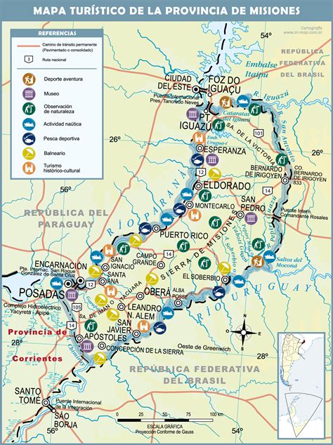 Tourist Map Of The Province Of Misiones Ex