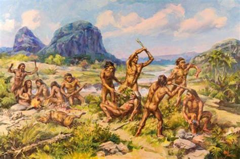 a tribe of neanderthals at the rock of gibraltar zdeněk burian ancient humans archaeology
