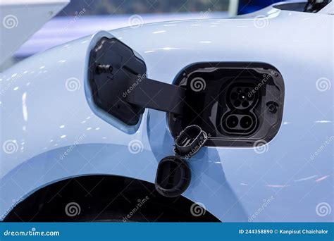 Charge Port On An Electric Car Ev Charging Port On Electric Car