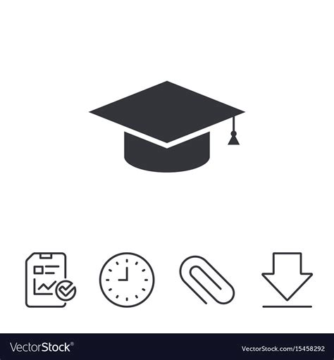 Graduation Cap Sign Icon Education Symbol Vector Image