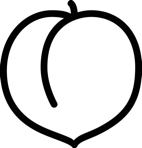 Peach Icon Clip Art Black And White Peach Png Download Full Size