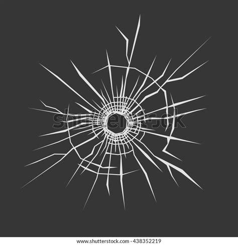 Bullet Hole Glass Dark Background Vector Stock Vector Royalty Free