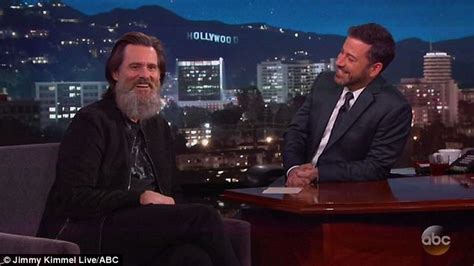 Jim Carrey Talks About Bushy Beard On Jimmy Kimmel Live Daily Mail Online