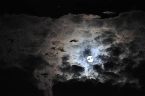 Full Moon Behind The Clouds Cc0photo