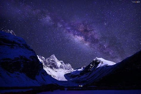 Milky Way Galaxy Over Himalayas Himalayas Night Skies Sky