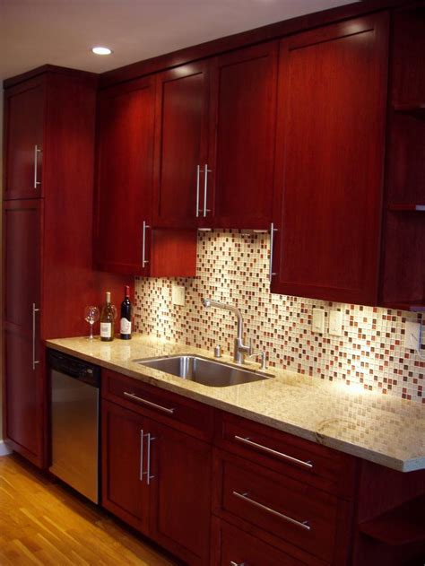 Kitchen Backsplash Ideas For Cherry Cabinets Pics Simple Bedroom