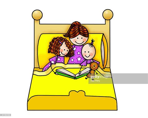 Tree Girls Reading In Bed High Res Vector Graphic Getty Images