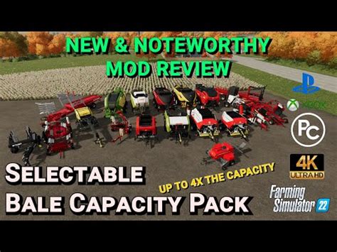 Farming Simulator Mod Review Selectable Bale Capacity Pack Youtube