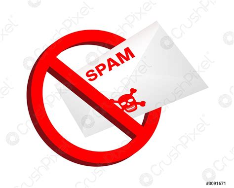 Red Prohibition Sign Spam Email Envelope Inside Stock Vector 3091671 Crushpixel