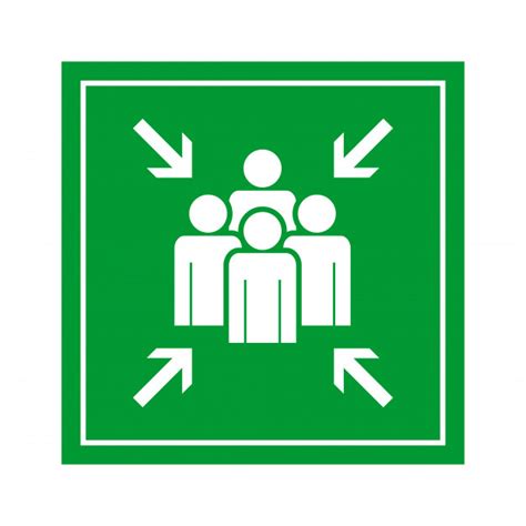جمع عندليب من خمس حروف. Green emergency evacuation assembly point sign | Premium ...