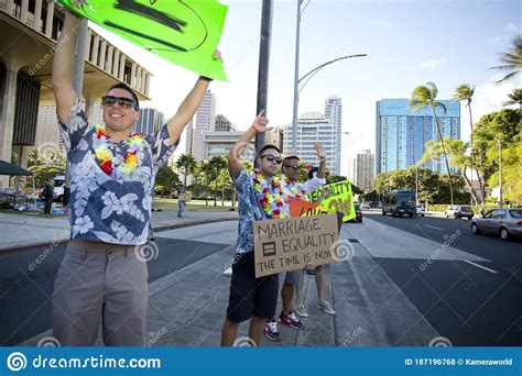 Marriage Equality Rally At The Hawaii State Capital Editorial Stock Photo Image Of Support
