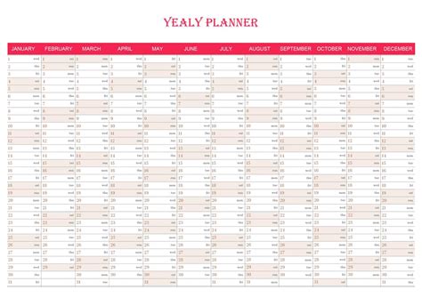 Free Printable Yearly Planner Template In Pdf Word And Excel