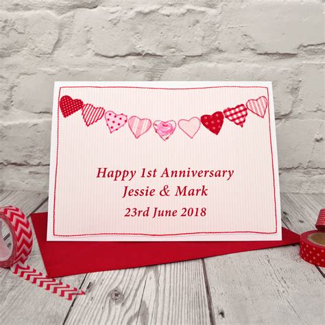 Hearts Personalised Anniversary Card By Jenny Arnott Cards And Ts
