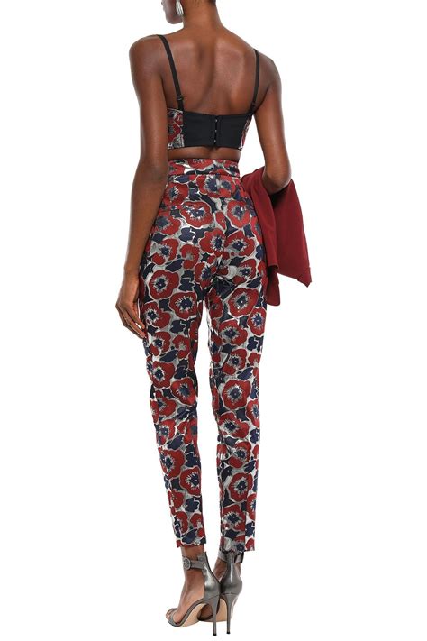 Dolce And Gabbana Metallic Floral Jacquard Tapered Pants Sale Up To 70 Off The Outnet