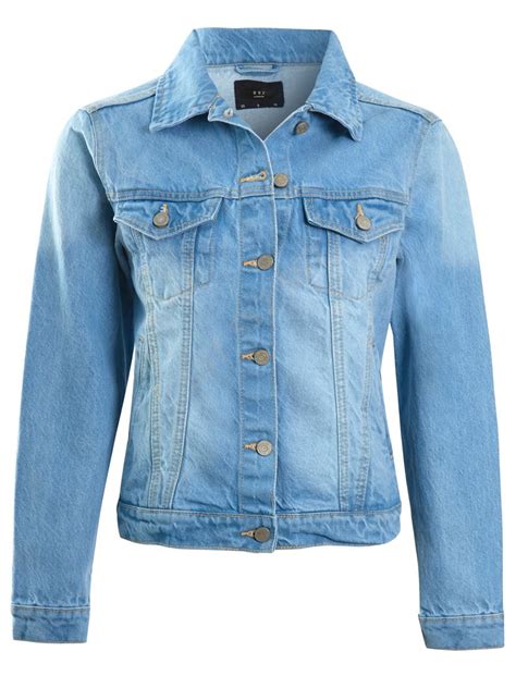 Womens Size 16 14 12 10 8 Relaxed Fit Denim Jacket Ladies Jean Jackets Blue Ebay